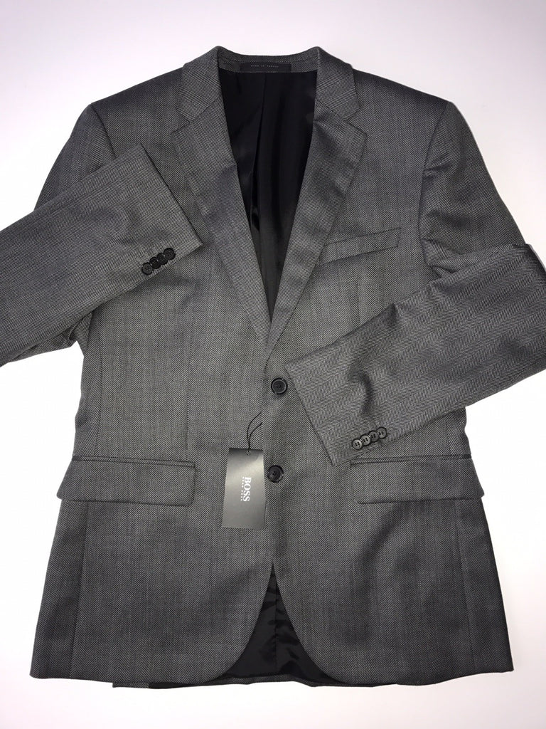 Boss Hugo Boss Grand Silk / Wool  Dark Gray Sport Coat Jacket 38R US NWT $695