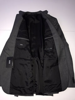 Boss Hugo Boss Grand Silk / Wool  Dark Gray Sport Coat Jacket 38R US NWT $695
