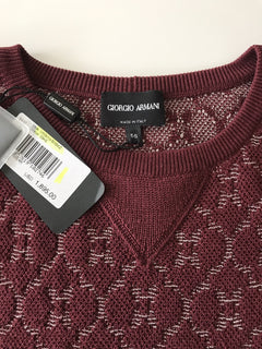 Giorgio Armani  Knitwear Burgundy Long Sleeves Sweater 56 EU 3YSM19 NWT $1895