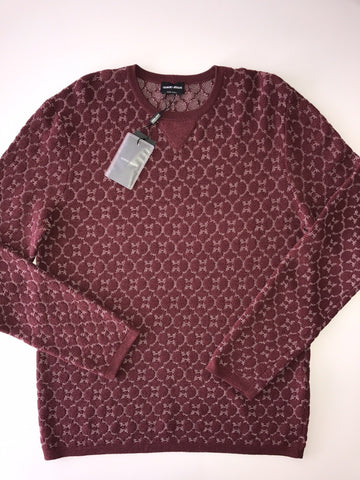 Giorgio Armani  Knitwear Burgundy Long Sleeves Sweater 58 EU 3YSM19 NWT $1895