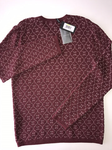 Giorgio Armani  Knitwear Burgundy Long Sleeves Sweater 58 EU 3YSM19 NWT $1895