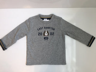 Janie and Jack boys Reversible East Hampton Dog Gray tee Size 3 to 6 NWT
