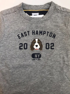 Janie and Jack boys Reversible East Hampton Dog Gray tee Size 3 to 6 NWT