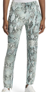 Balmain Women's Kaki Snakeskin Print Leg Silk Pants 2 US (36 Euro) NWT $920