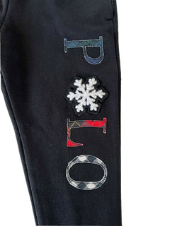 Polo Ralph Lauren Boy's Black Snow Flake Casual Pant 4 Made in India NWT