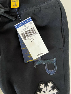 Polo Ralph Lauren Boy's Black Snow Flake Casual Pant 4 Made in India NWT