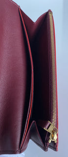 Bottega Veneta Leather Continental Bordeaux/Bright Red Wallet 608260 NWT $790