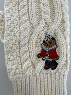 Polo Ralph Lauren Girl's Cotton Gloves Cream Size 4-6 NWT