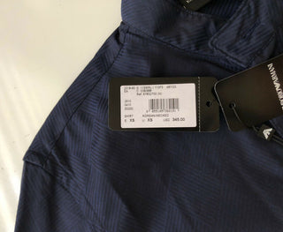 Emporio Armani Korean-Necked Blue Dress Shirt Size XS 11SMRL NWT $345