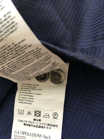 Emporio Armani Korean-Necked Blue Dress Shirt Size XS 11SMRL NWT $345