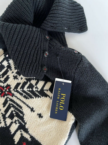 Polo Ralph Lauren Girls Black Snow Soft Sweater Size S (7) NWT $145