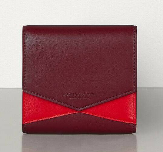 Bottega Veneta Nappa Leather Bordeaux, Bright Red Wallet  597972 Italy NWT $620