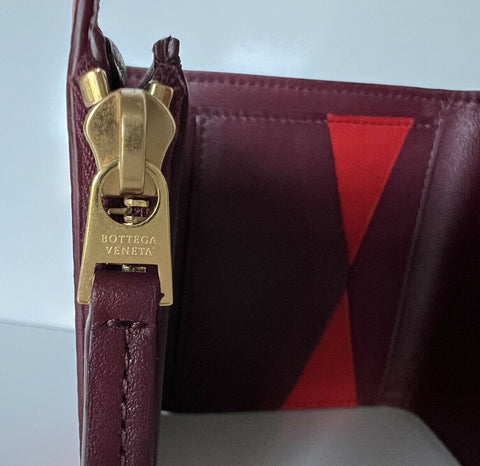 Bottega Veneta Nappa Leather Bordeaux, Bright Red Wallet  597972 Italy NWT $620