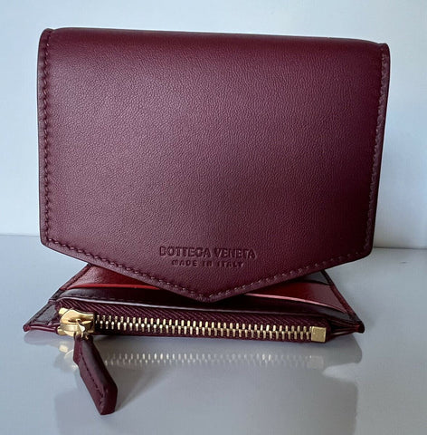 Bottega Veneta Nappa Leather Bordeaux, Bright Red Wallet  597972 Italy NWT $620