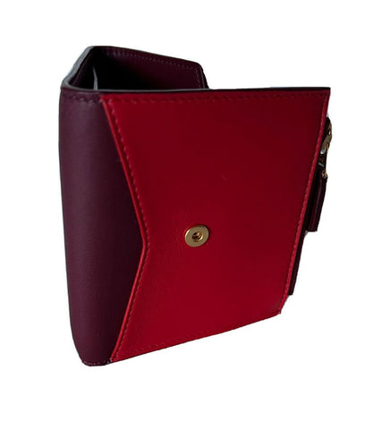 Bottega Veneta Nappa Leather Bordeaux, Bright Red Wallet  597972 Italy NWT $620