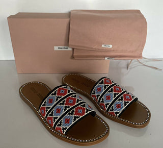 PRADA Miu Miu Women's Rosso Sandals 10 US (40 Euro) Italy NIB $590