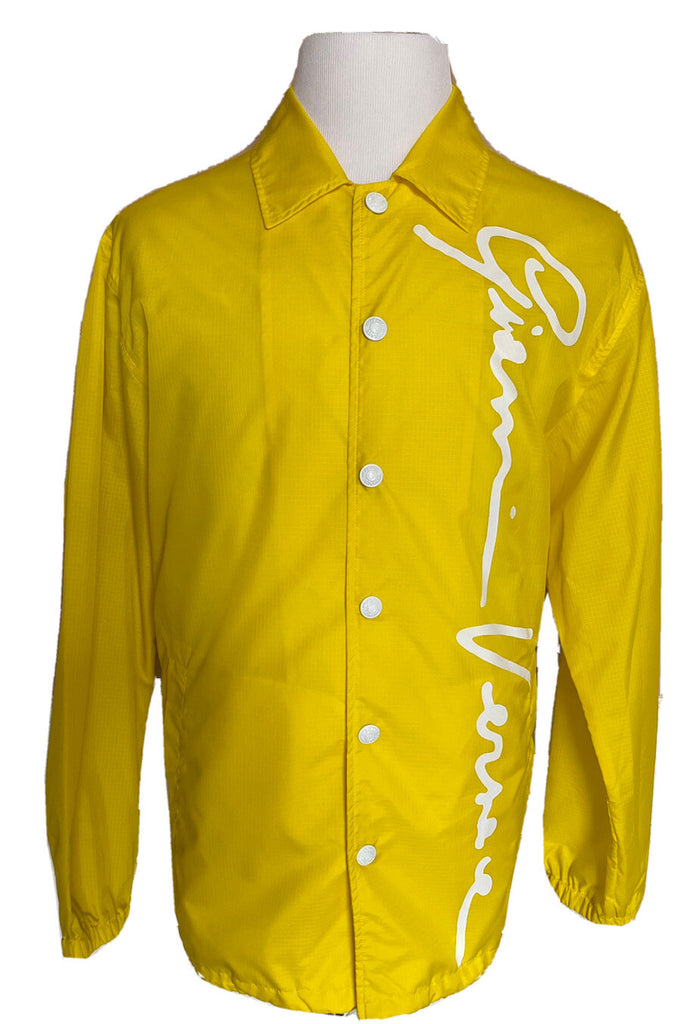 Versace Men's Button Down Yellow Raincoat Jacket S (46 Euro) A85203 IT NWT $1150