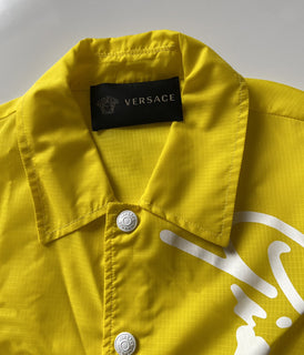 Versace Men's Button Down Yellow Raincoat Jacket S (46 Euro) A85203 IT NWT $1150