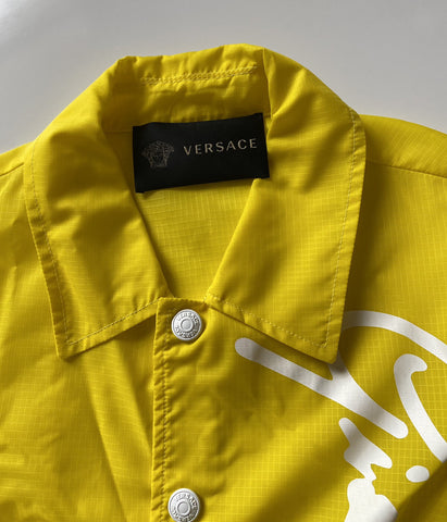 Versace Men's Button Down Yellow Raincoat Jacket L (50 Euro) A85203 IT NWT $1150