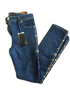 Versace Studded Women's Denim Dark Blue Jeans Size 27 US Italy NWT $1175