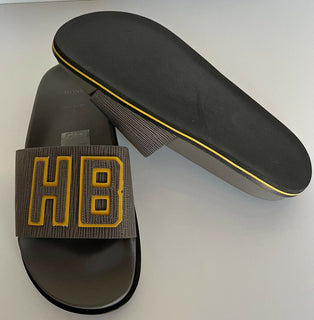 Boss Hugo Boss Men's Rubber Gray Sandals 7 US (40 Euro) Italy 50408525 New