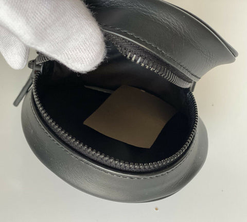 Bottega Veneta Black Perforated Round Compact Pouch 572037 Italy NWT $410