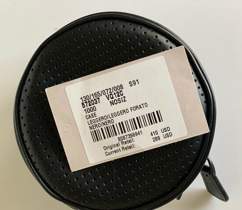 Bottega Veneta Black Perforated Round Compact Pouch 572037 Italy NWT $410