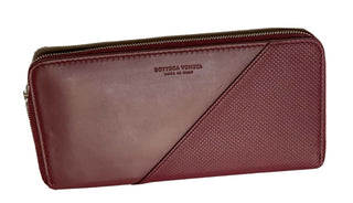 Bottega Veneta Continental Zip Around Leather Wallet Bordeaux 573431 NWT $720