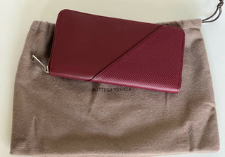 Bottega Veneta Continental Zip Around Leather Wallet Bordeaux 573431 NWT $720