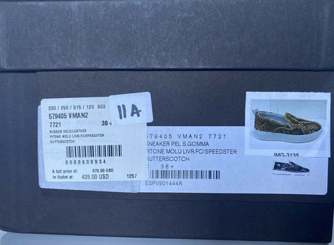 Bottega Veneta Python Skin Platform Sneakers 8.5 US (38.5 Euro) 579405 NIB $870