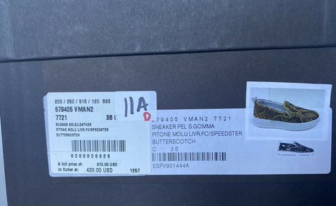 Bottega Veneta Python Skin Platform Sneakers 8 US (38 Euro) 579405 NIB $870