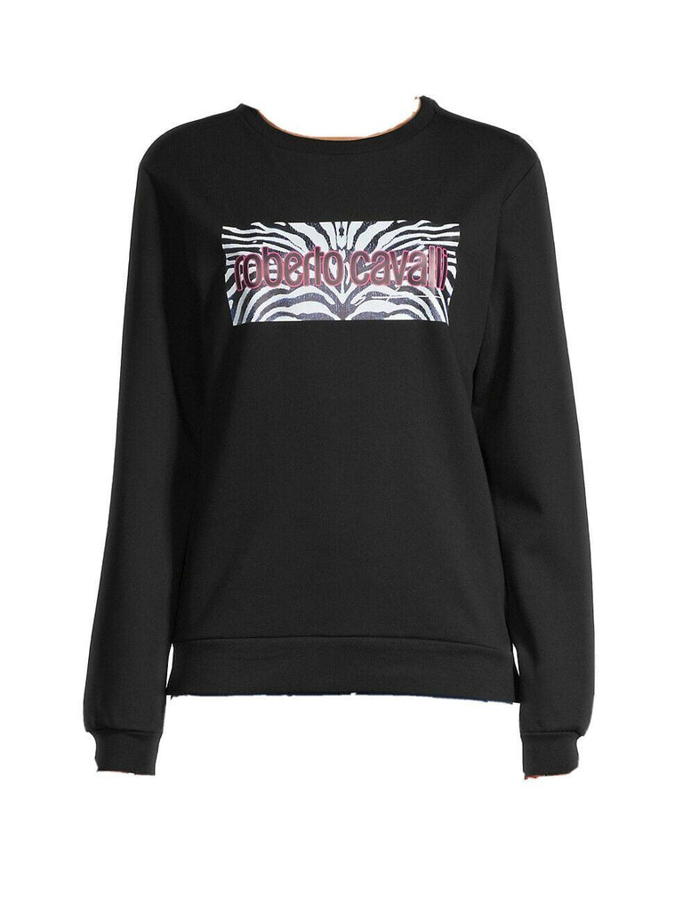 Roberto Cavalli Crewneck Women’s Black Sweater Medium Made in Italy NWT $450