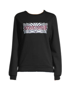 Roberto Cavalli Crewneck Women’s Black Sweater Medium Made in Italy NWT $450