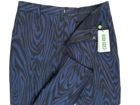 Kenzo Men's Navy Blue Wool Formal Tapered Slim Pants 30 US (46 Euro) NWT $625