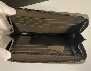 Bottega Veneta Intrecciato Zipper French Calf Leather Wallet Steel 518389 IT NWT