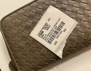 Bottega Veneta Intrecciato Zipper French Calf Leather Wallet Steel 518389 IT NWT