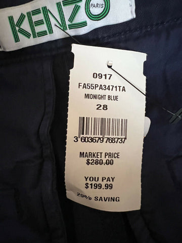 Kenzo Men's Midnight Blue Zip Off Casual Pants Size 28 US (44 Euro) NWT $280