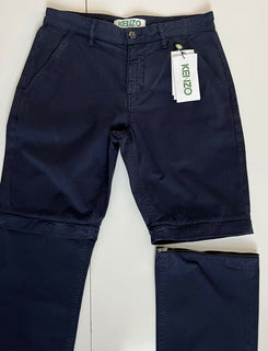Kenzo Men's Midnight Blue Zip Off Casual Pants Size 30 US (46 Euro) NWT $280