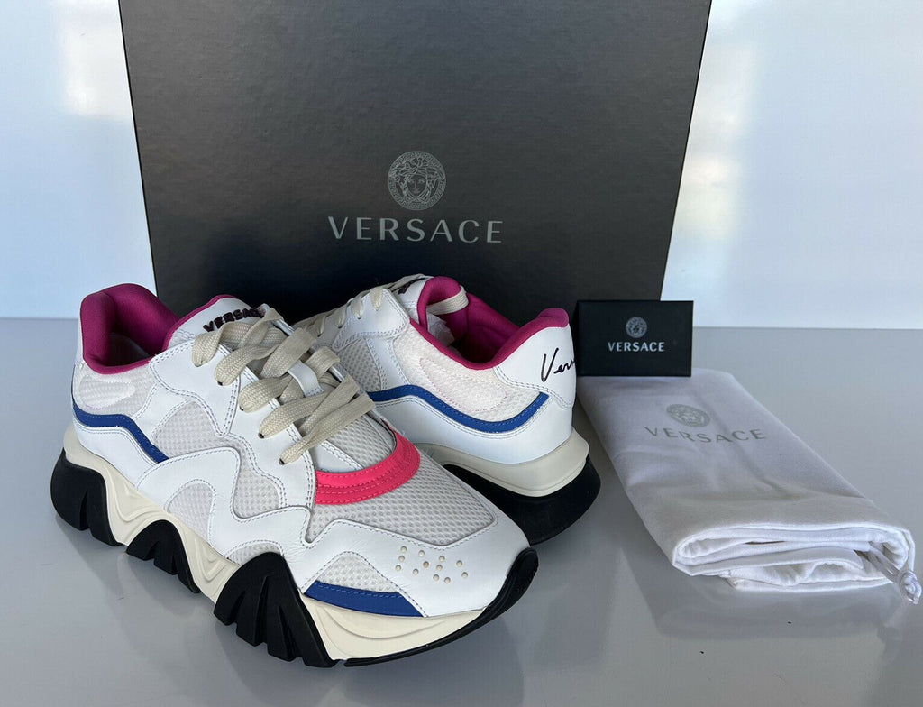 VERSACE SQUALO WHITE MULTI TRAINERS Sneakers 10 US (40 Euro) Italy NIB $875