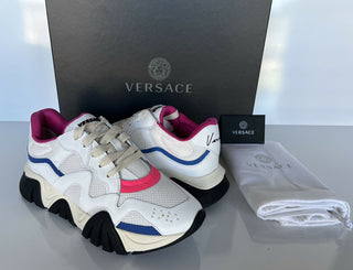 VERSACE SQUALO WHITE MULTI TRAINERS Sneakers 10 US (40 Euro) Italy NIB $875