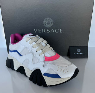 VERSACE SQUALO WHITE MULTI TRAINERS Sneakers 10 US (40 Euro) Italy NIB $875