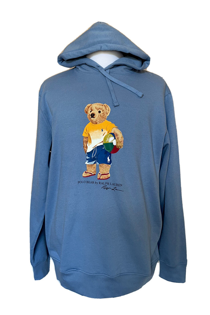 Polo Ralph Lauren Long Sleeve Bear Sweater with Hoodie Blue XLT/TGL New $188