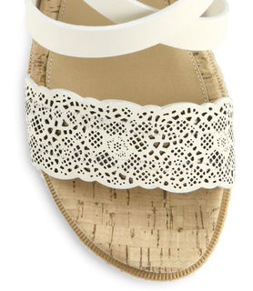 Salvatore Ferragamo Gioela Raffia & Leather Platform Wedge Sandals 10 New $695