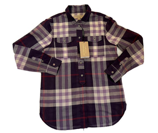 Burberry Women's Regency Purple Cotton Button-Up Shirt XS NWT $350