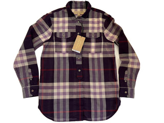 Burberry Women's Regency Purple Cotton Button-Up Shirt XS NWT $350