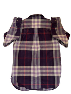 Burberry Women's Regency Purple Cotton Button-Up Shirt XS NWT $350