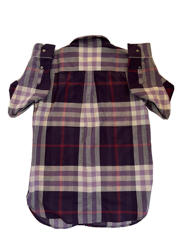 Burberry Women's Regency Purple Cotton Button-Up Shirt XS NWT $350