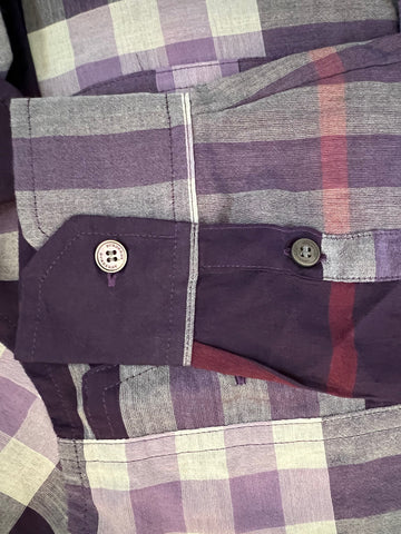 Burberry Women's Regency Purple Cotton Button-Up Shirt XS NWT $350