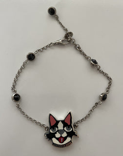 GUCCI Bosco & Orso Sterling Silver 925 Bracelet with Crystals 17 5024538 New