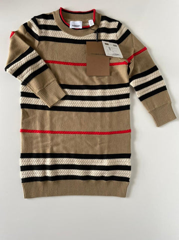 Burberry Little Girl's & Girl's Leeta Wool Cashmere Beige Dress 6 NWT $450